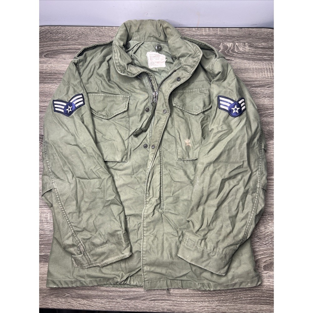 VTG US Military M65 Field Jacket Mens Small Reg Coat Vietnam OG107 70s Alpha E-4